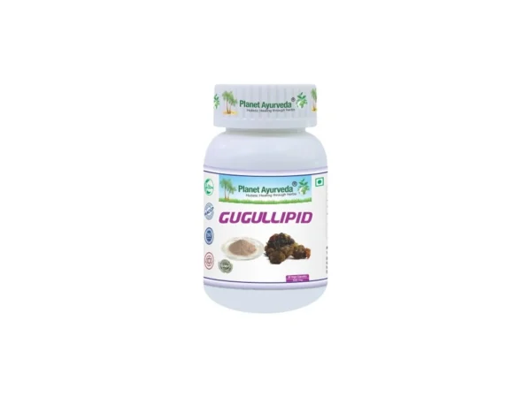 Gugullipid znižuje tvorbu cholesterolu v pečeni a ako antioxidant zabraňuje oxidácii cholesterolu, čím pôsobí proti ateroskleróze. Používa sa aj pri diétach - napomáha redukovať v tele nadbytočný tuk.