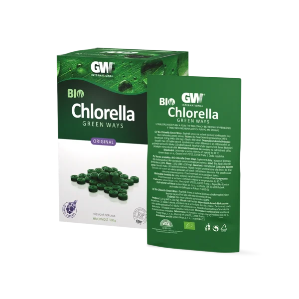 Po prirodzene pestovaná, 100% chlorella pyrenoidosa najvyššej kvality a čistoty v tabletovej forme Vysoká využiteľnosť Šetrná dezintegrácia chlorellových buniek zaručuje u Chlorelly Green Ways vysokú vstrebateľnosť nutričných látok (až 80 %). Kvalita bunkového obsahu je pri našej metóde dezintegrácie zachovaná. Najčerstvejšia chlorella na trhu Vďaka veľkému množstvu úrody počas roka a celoročnej produkcii dodávame najčerstvejšiu chlorellu na trhu.